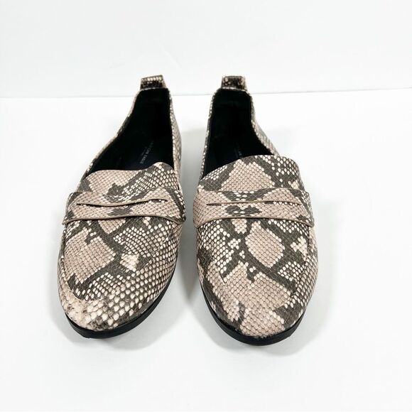 American Eagle Women’s Size 11 Beige Brown Animal Snake Skin Print Loafer Flat - Picture 8 of 9